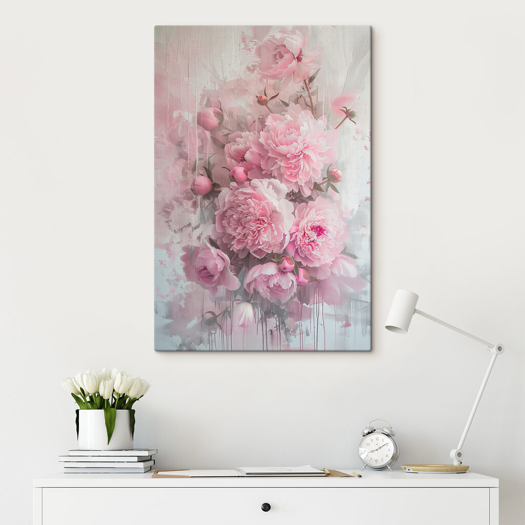 Pioenrozen in roze nevel — interieur 2