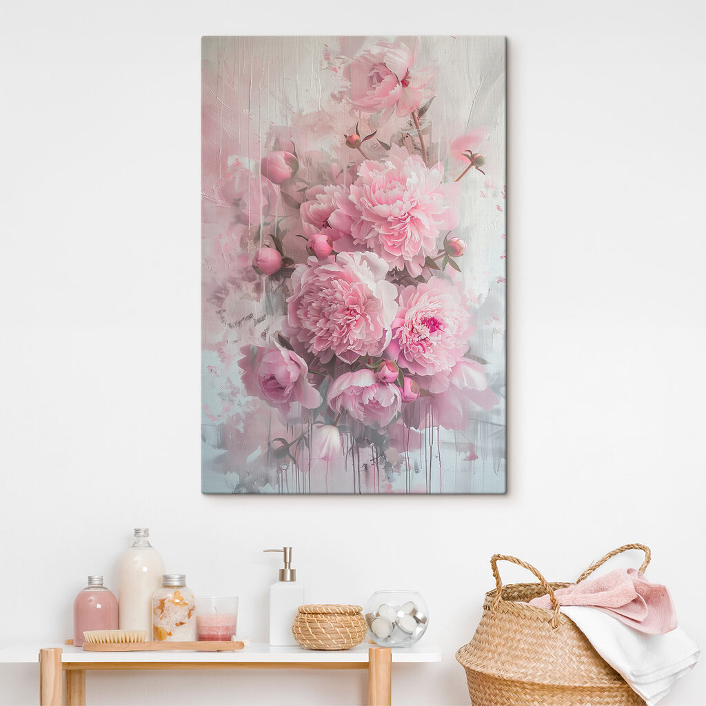 Pioenrozen in roze nevel — interieur 1