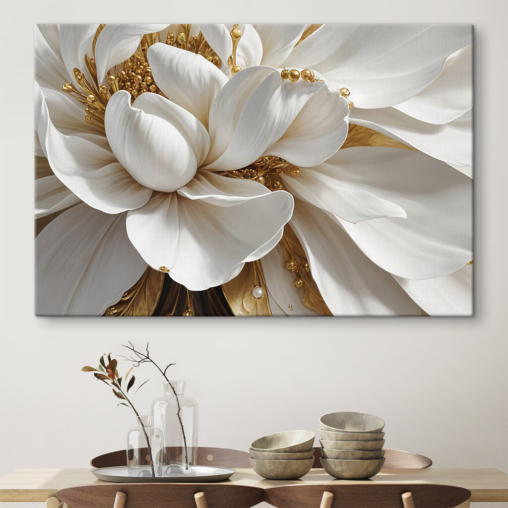 Elegante witte bloem met subtiele details — interieur 2