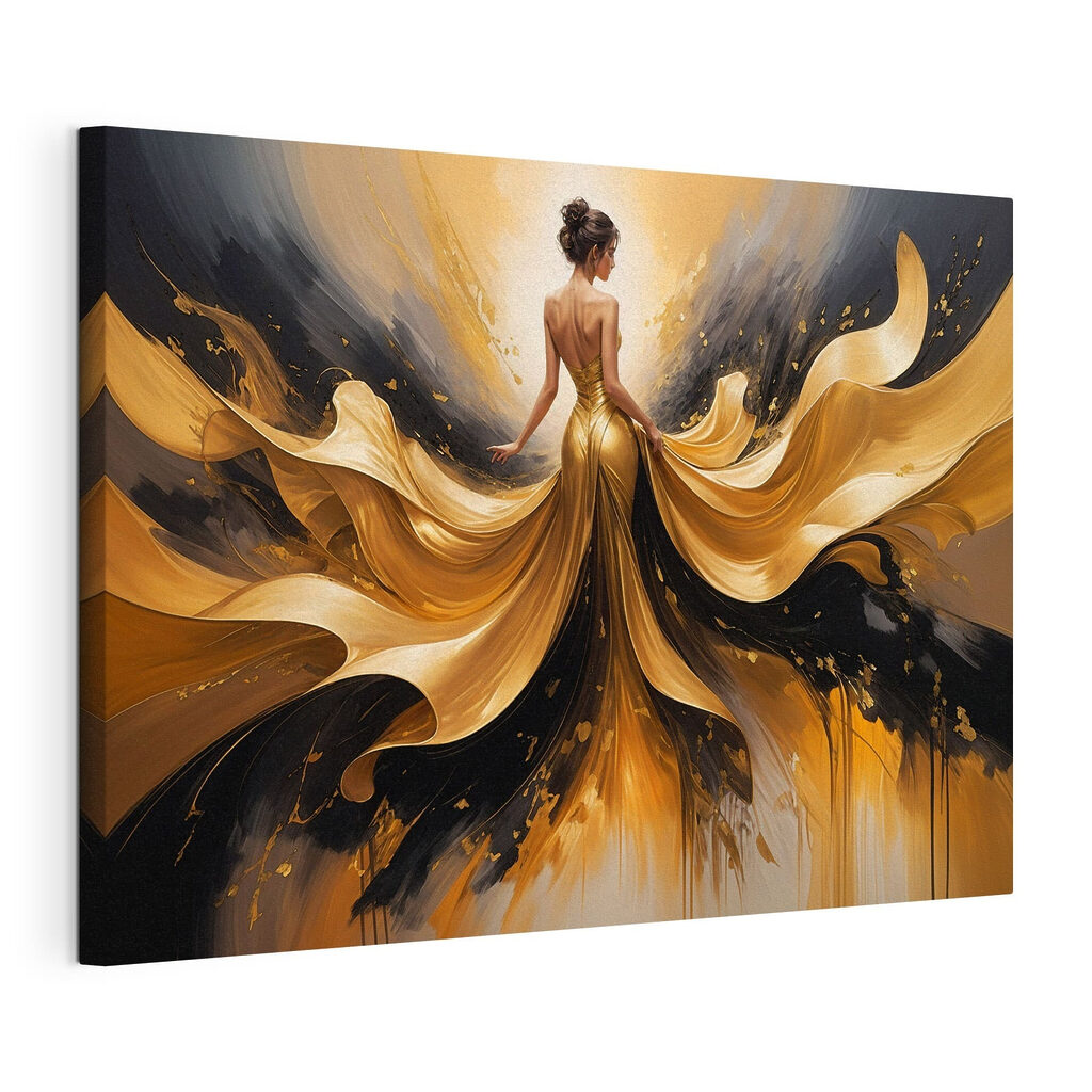 Elegante stroming in dramatische tinten, gespannen canvas met doorlopende rand