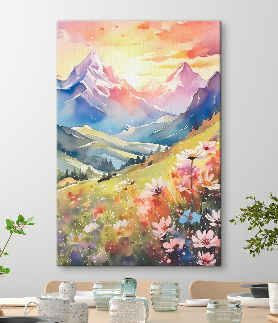 Bergweide onder roze pieken — interieur 1