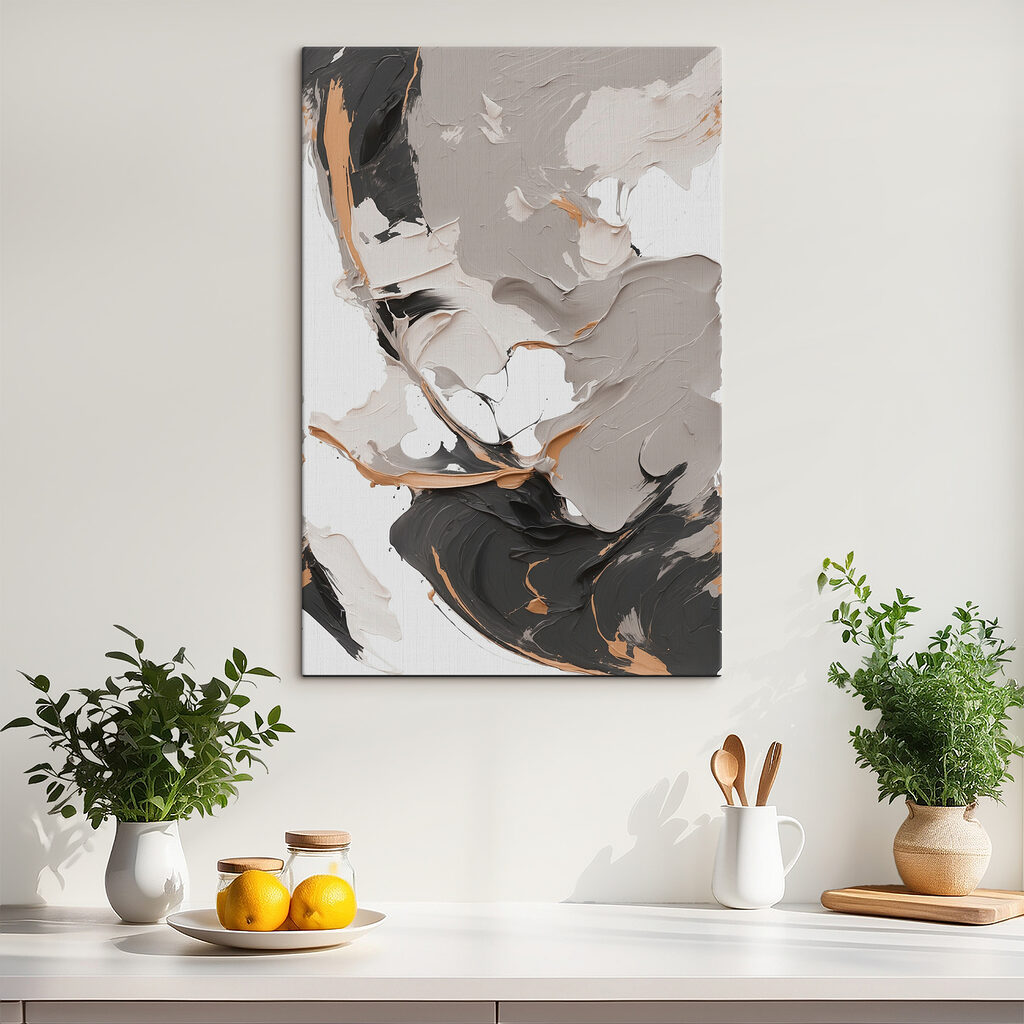 Abstracte wervelingen in aardetinten — interieur 3