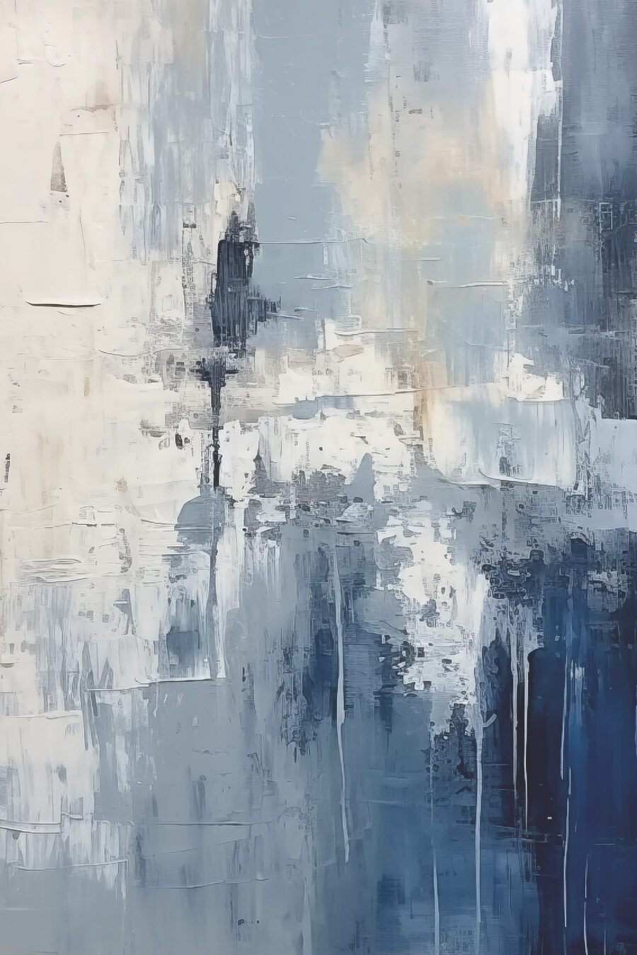Rustige tinten blauw en wit gaan in elkaar over — volledig ontwerp