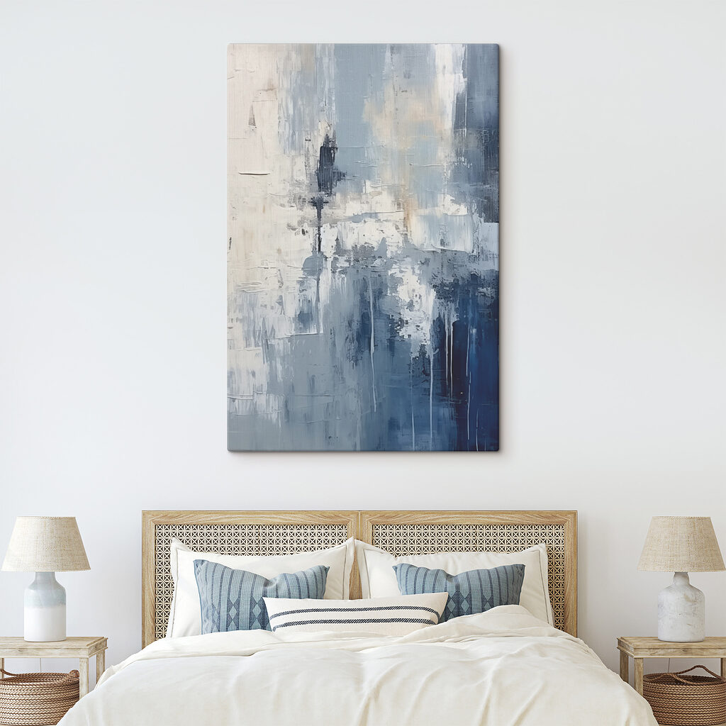 Rustige tinten blauw en wit gaan in elkaar over — interieur 2