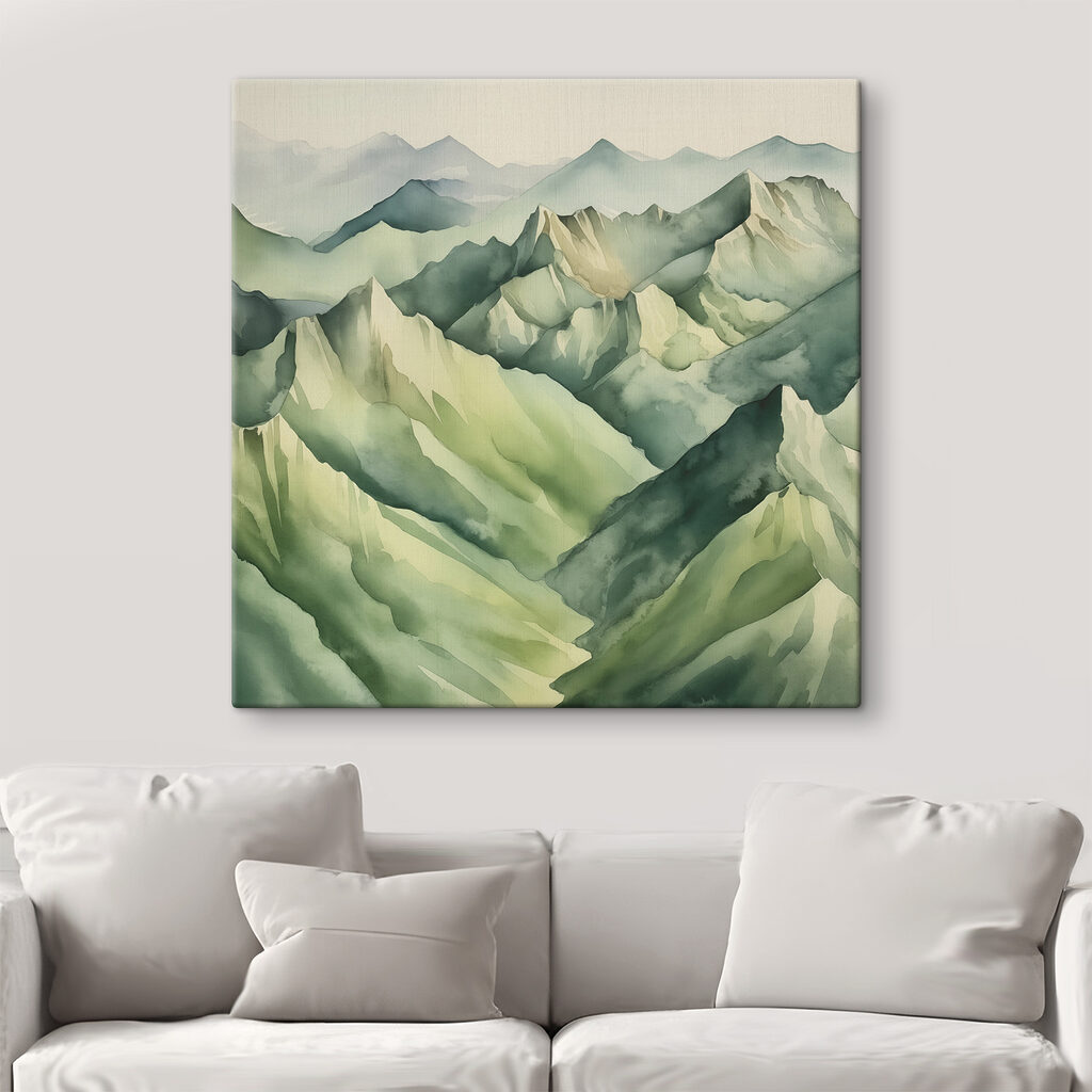 Groene bergkammen in lagen — interieur 1
