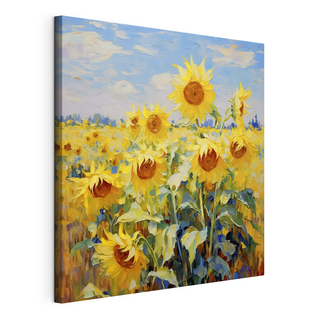 Zonnebloemen onder blauwe lucht — productweergave