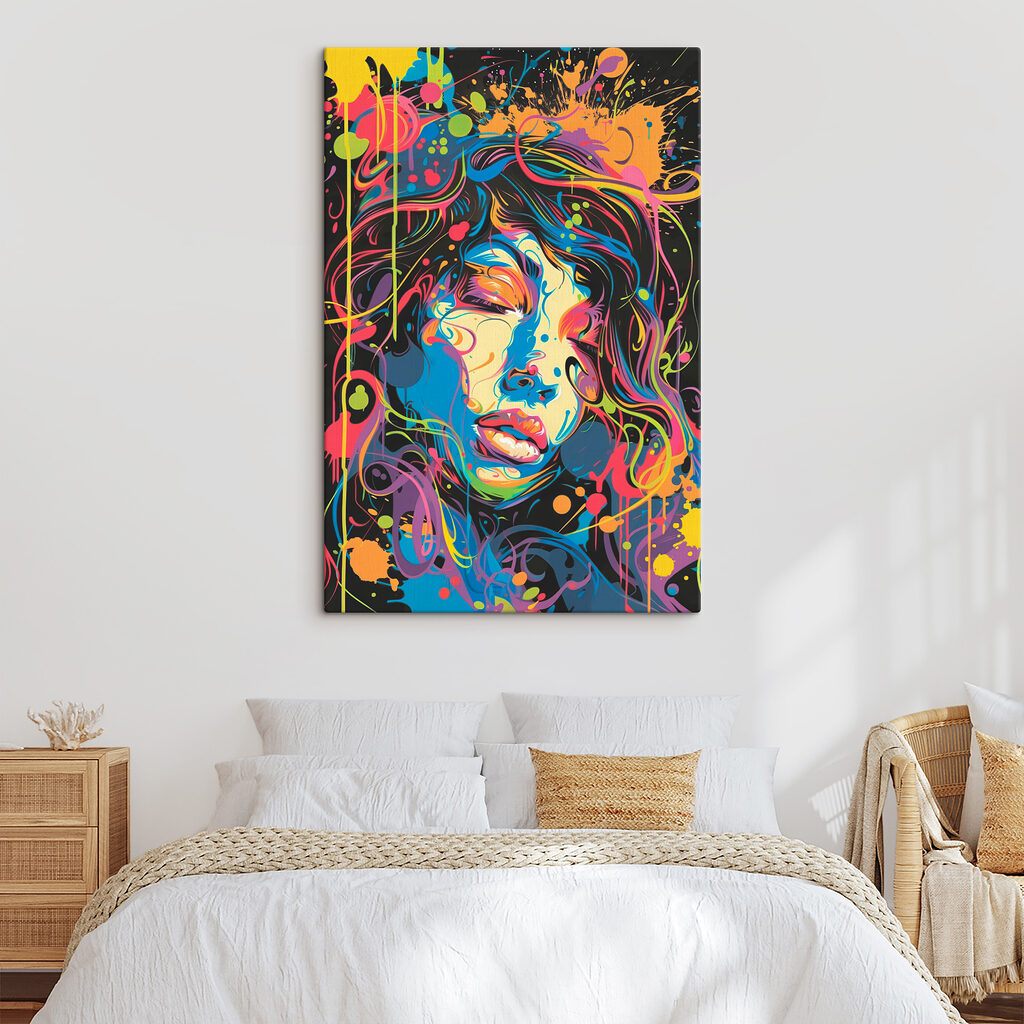 Haar gezicht vol kleurdraden — interieur 2