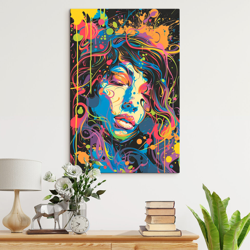 Haar gezicht vol kleurdraden — interieur 4