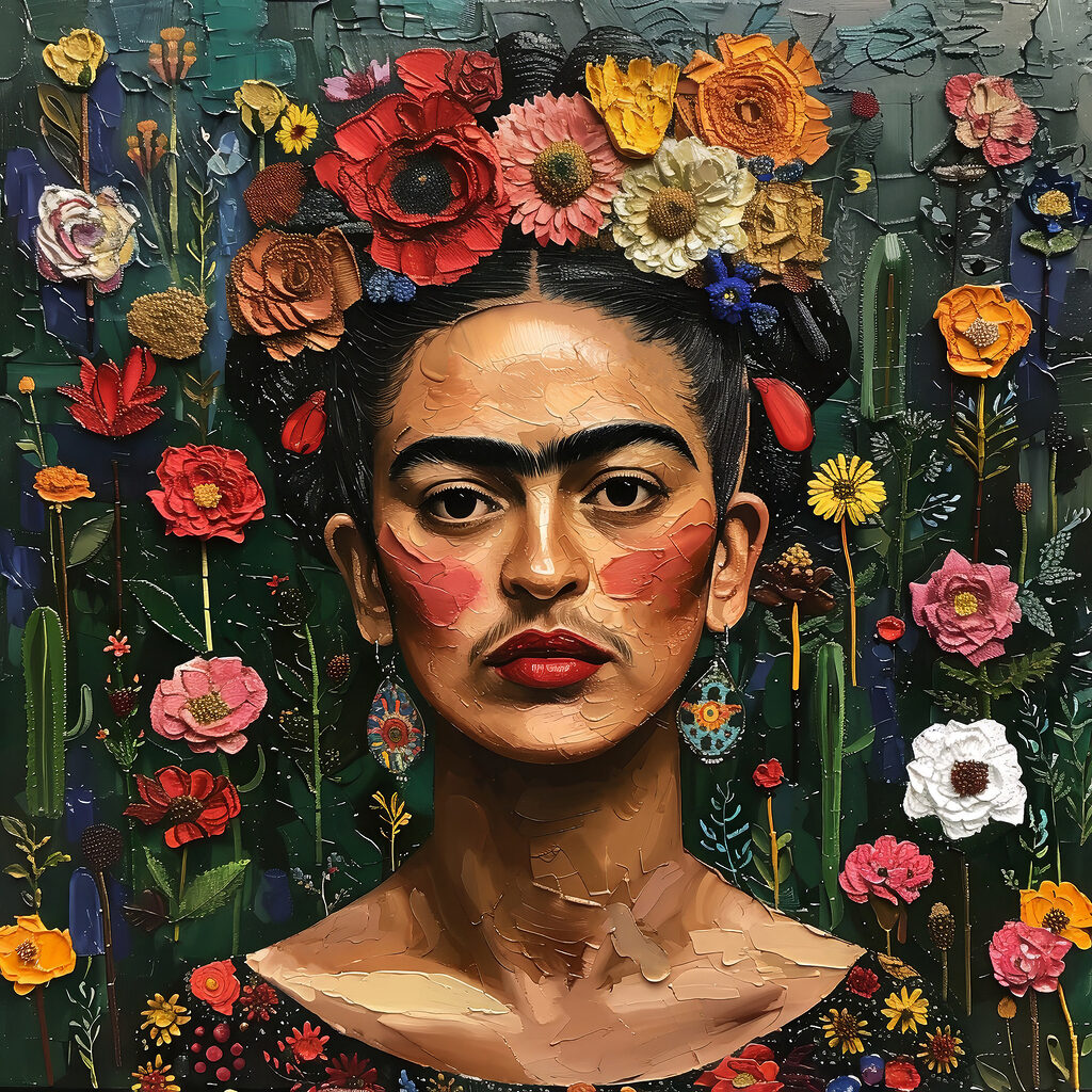 Frida in de bloementuin — volledig ontwerp