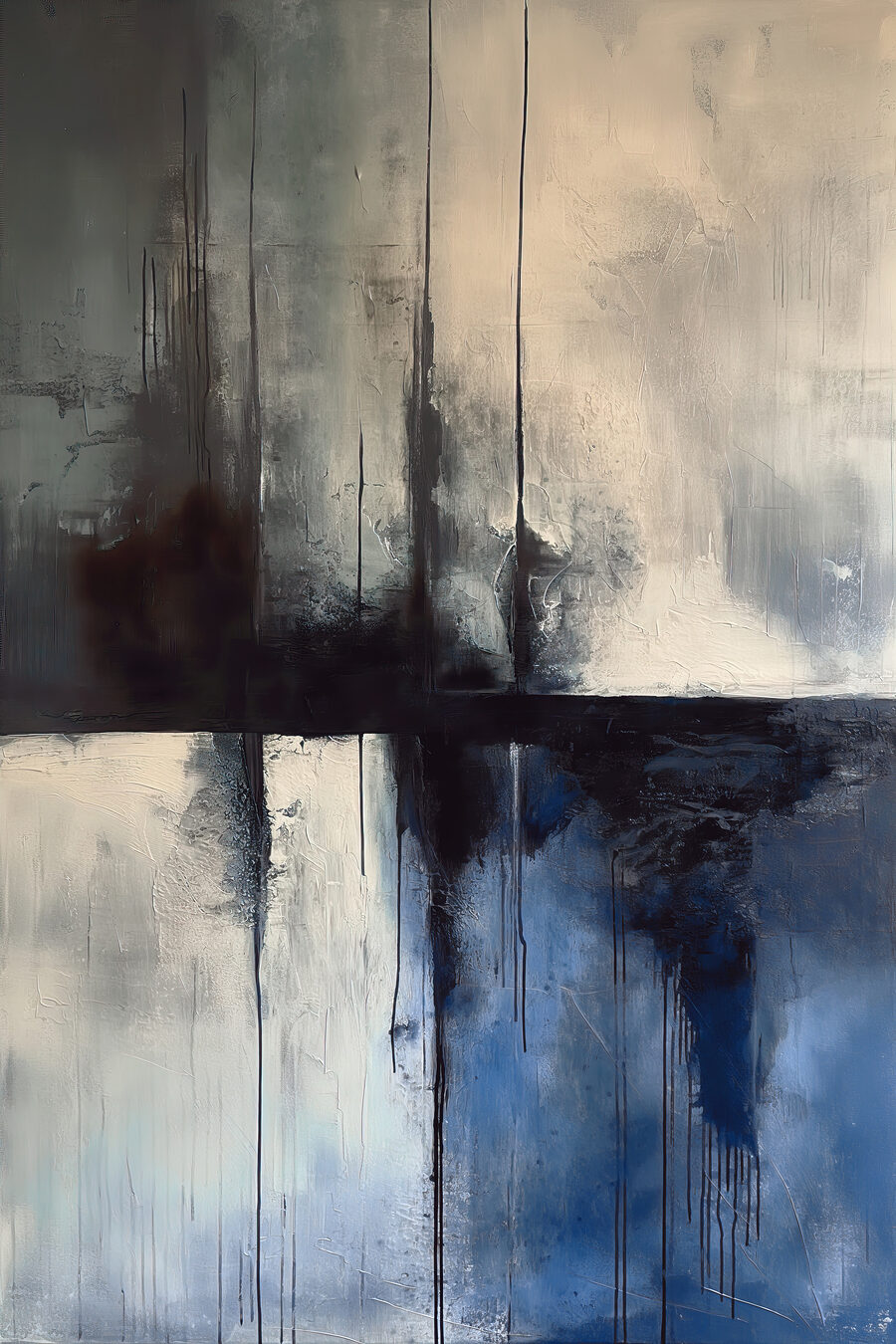 Een schilderij van een zwart-wit vierkant — volledig ontwerp
