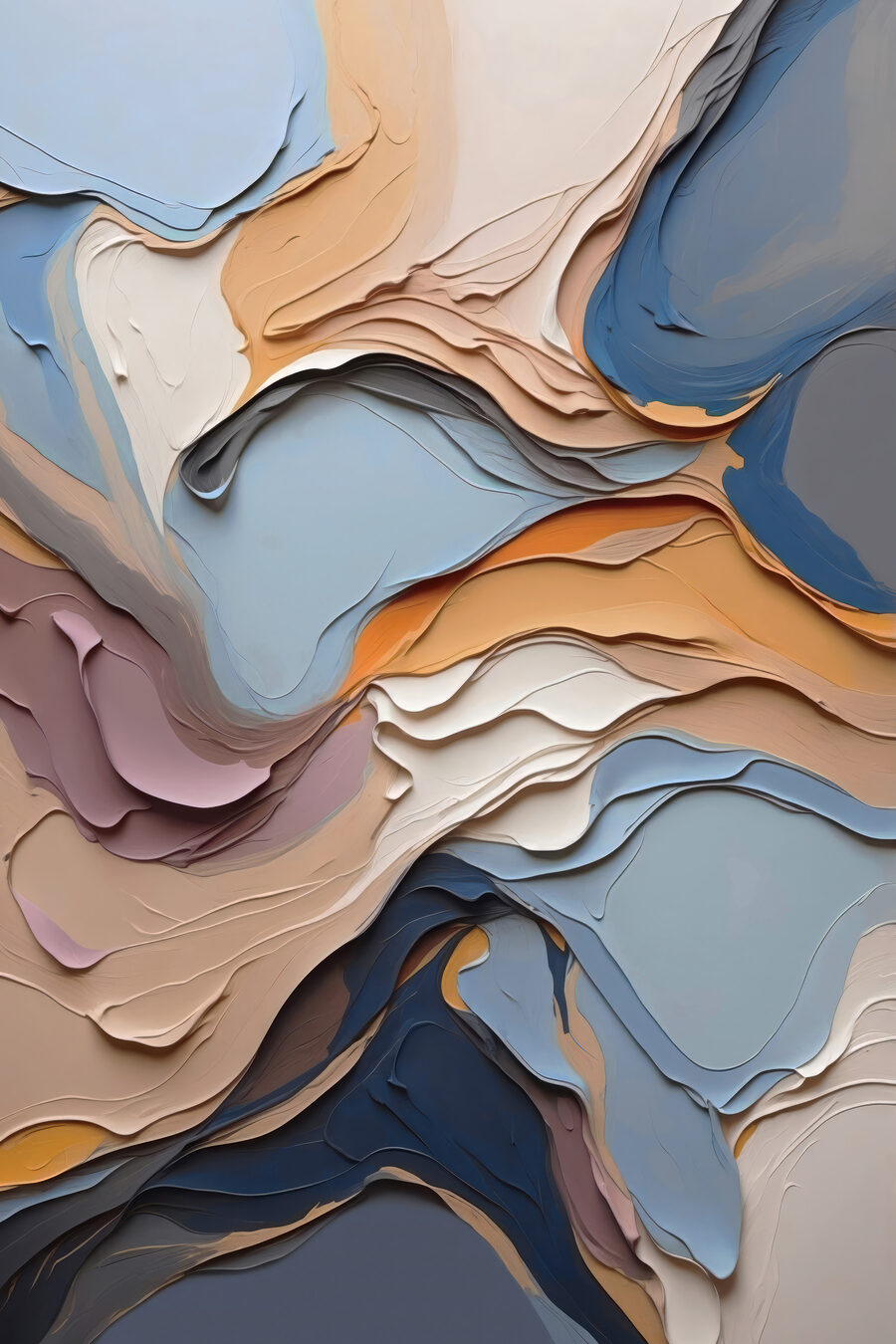 Pastellagen raken diepblauw — volledig ontwerp