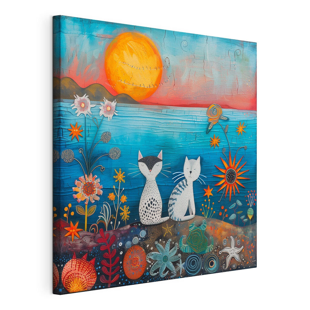 Twee witte katten samen — productweergave