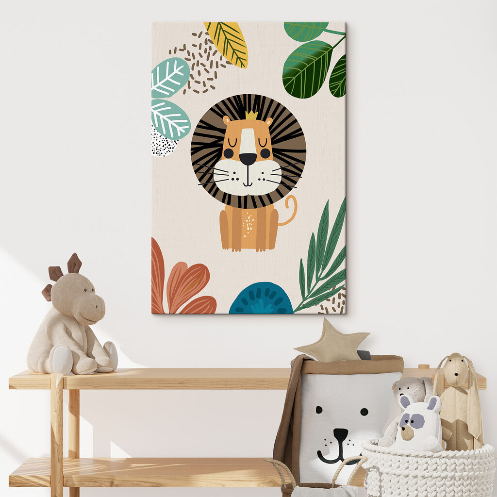 Een leeuw met een kroon en bladeren — interieur 1