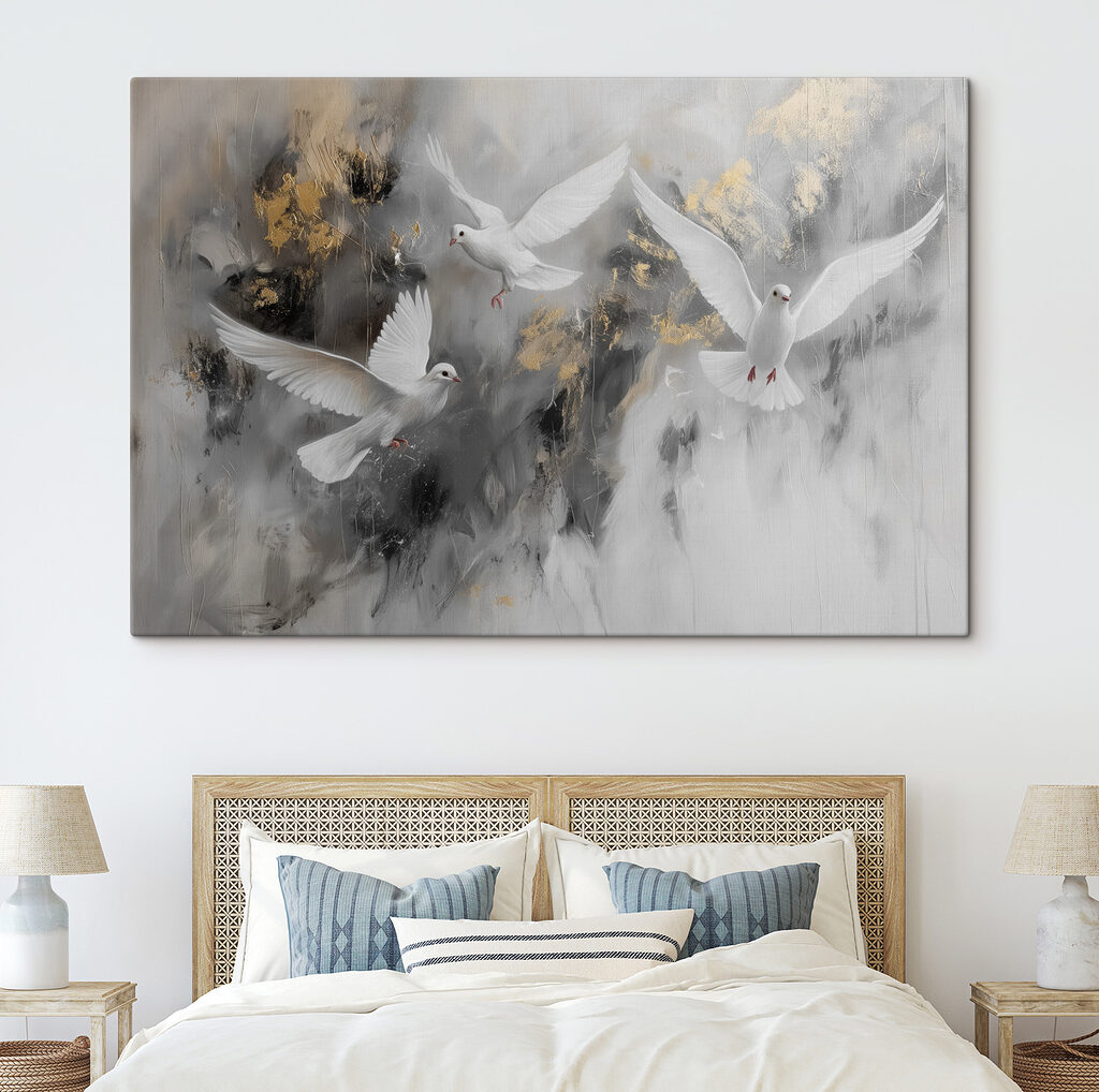 Witte vogels stijgen op — interieur 2