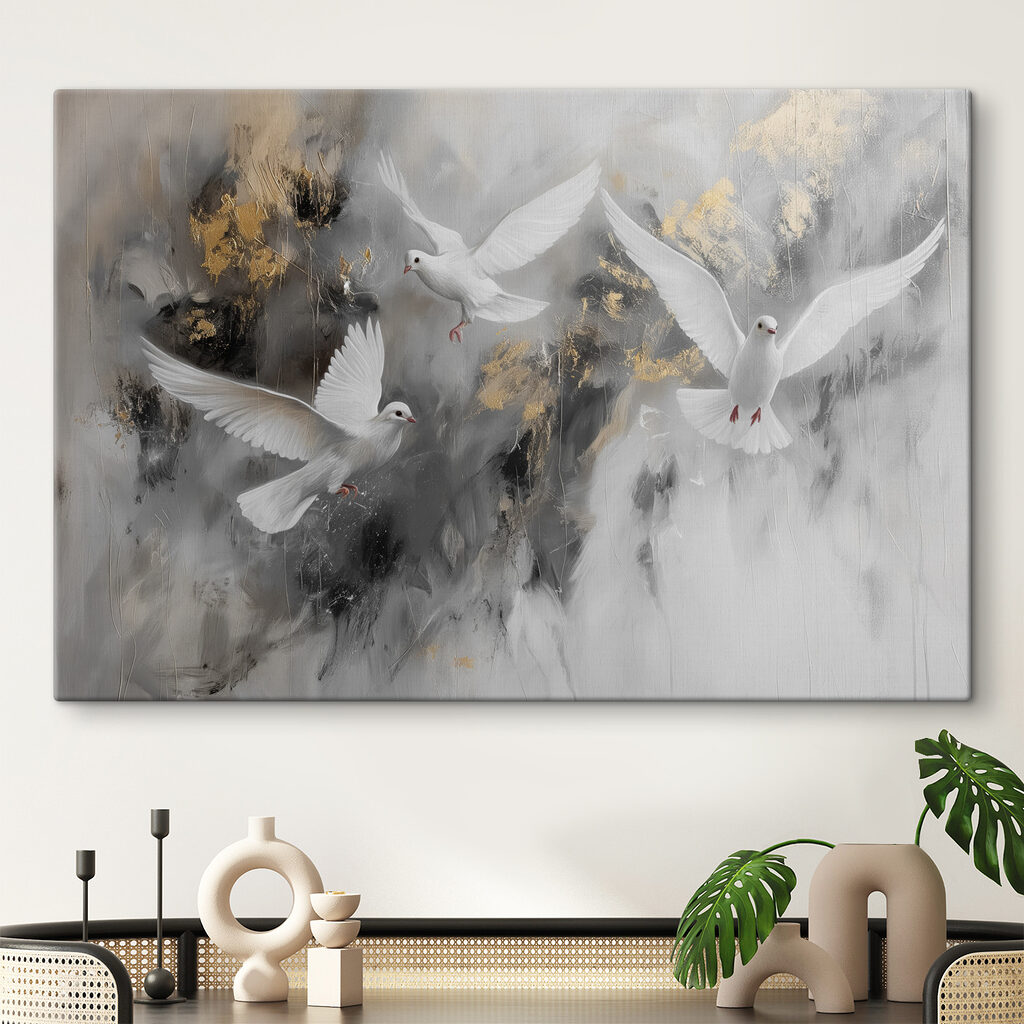 Witte vogels stijgen op — interieur 1