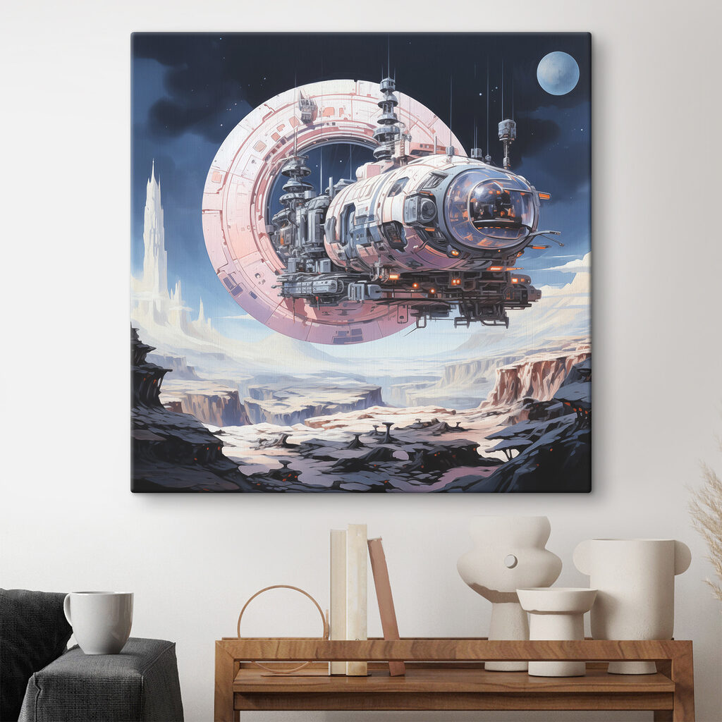 Ruimteschip boven een ijswereld — interieur 1