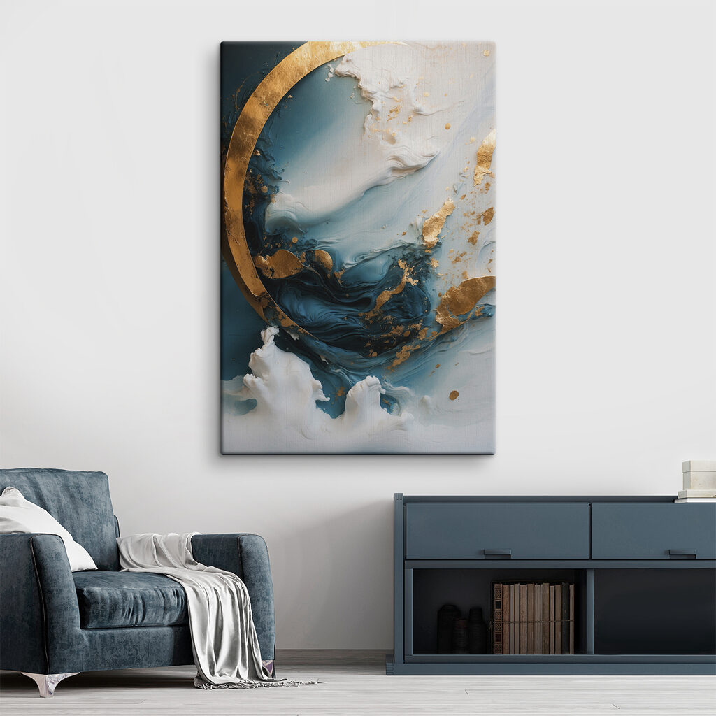 Gouden boog door turquoise — interieur 2