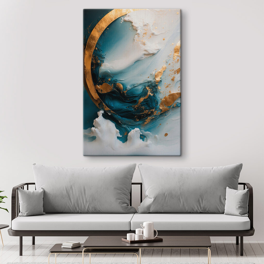Gouden boog door turquoise — interieur 1