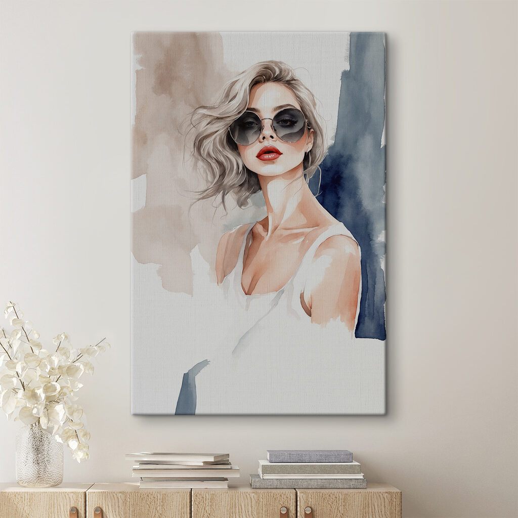Zonnebril in lichte aquarel — interieur 1