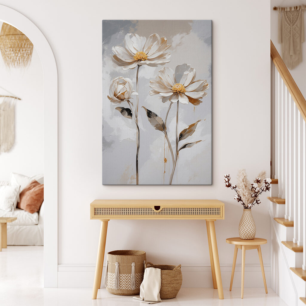 Twee bloemen in zandtinten — interieur 1