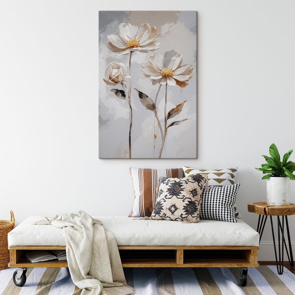 Twee bloemen in zandtinten — interieur 2
