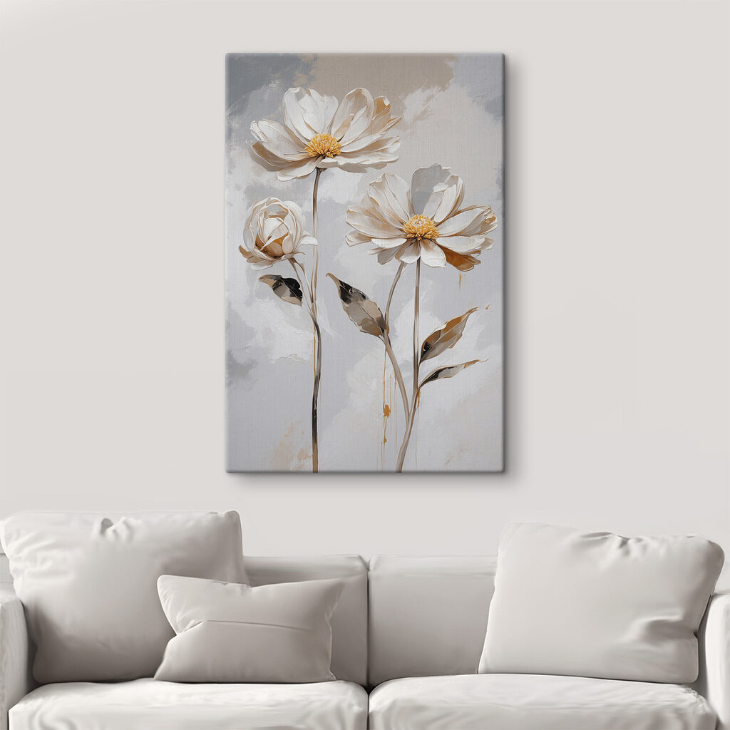 Twee bloemen in zandtinten — interieur 3