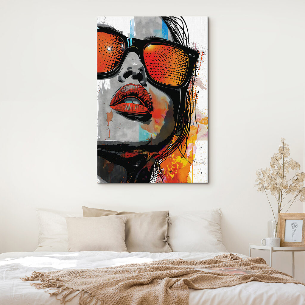 Zonnebril met oranje weerspiegeling — interieur 1