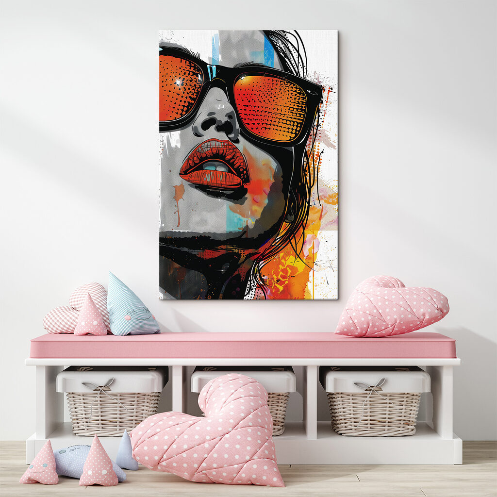 Zonnebril met oranje weerspiegeling — interieur 2