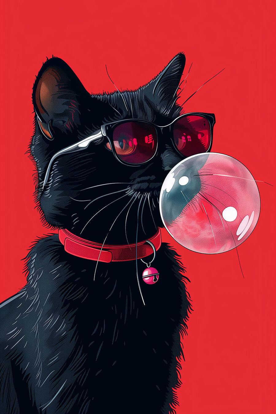 Zwarte kat, roze kauwgom — volledig ontwerp