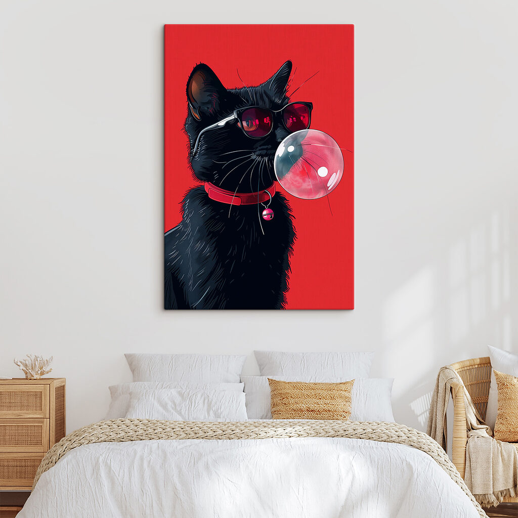 Zwarte kat, roze kauwgom — interieur 2