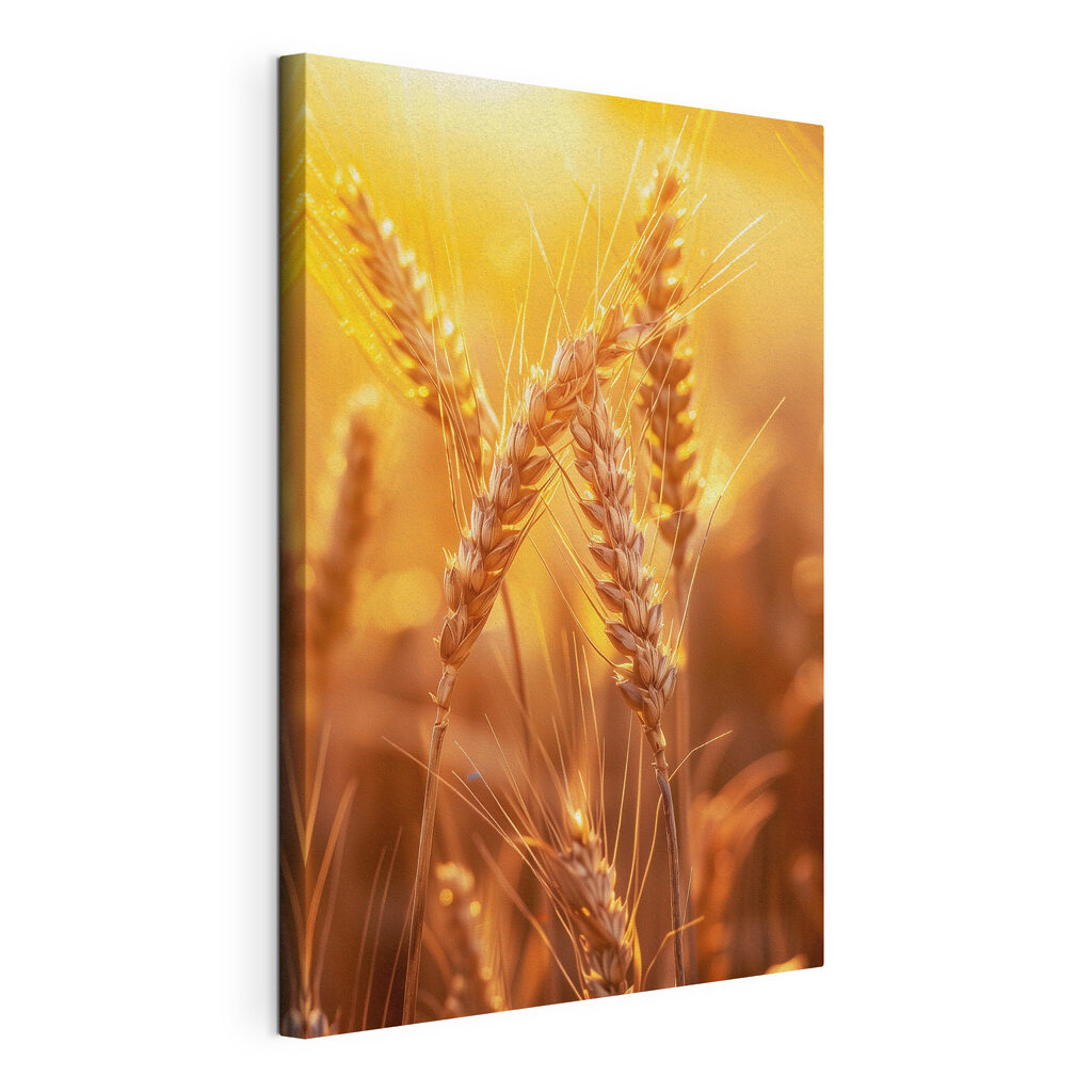 Graanaren in warme zon, gespannen canvas met doorlopende rand