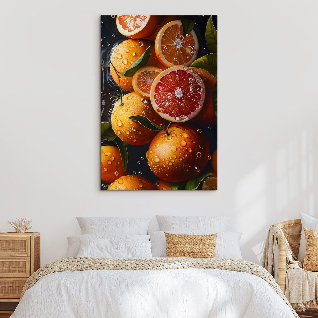 Sinaasappels in donkere druppels — interieur 2