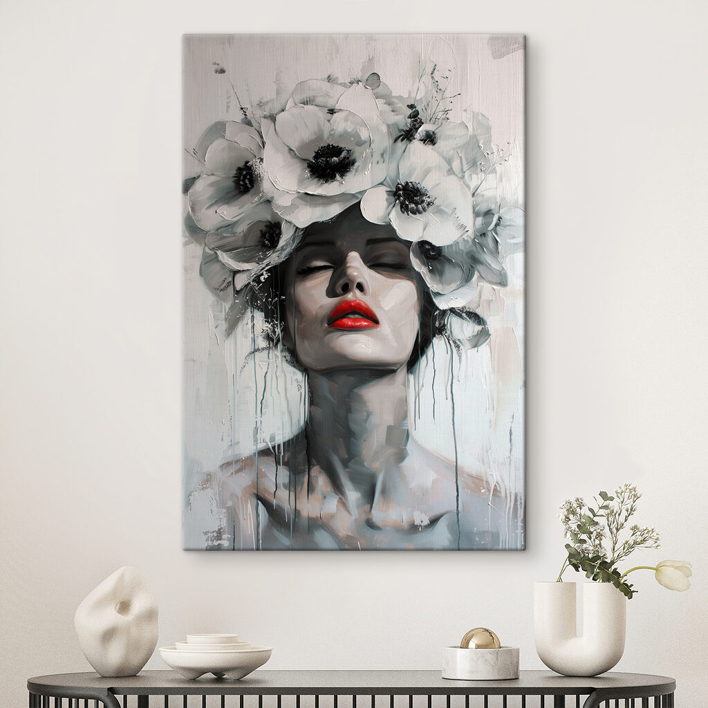 Rode lippen, witte bloemen — interieur 2