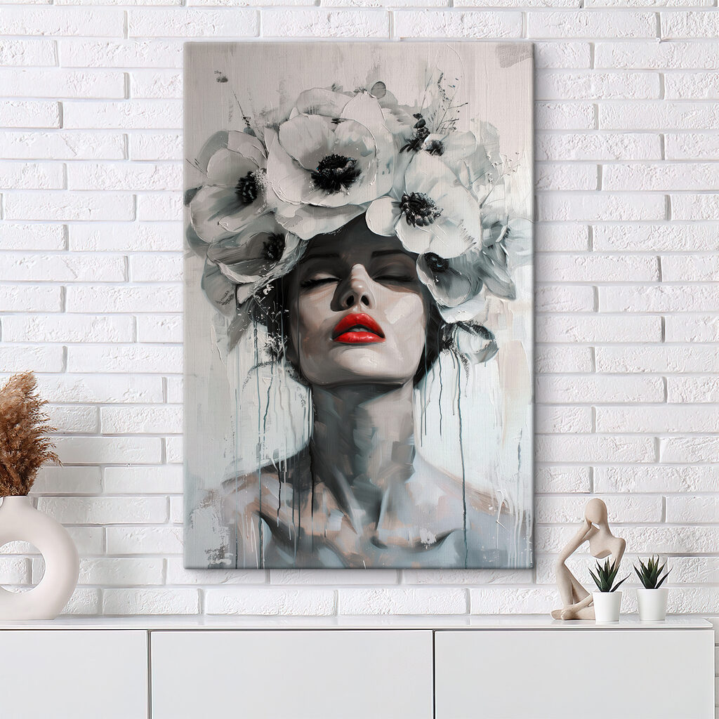 Rode lippen, witte bloemen — interieur 3