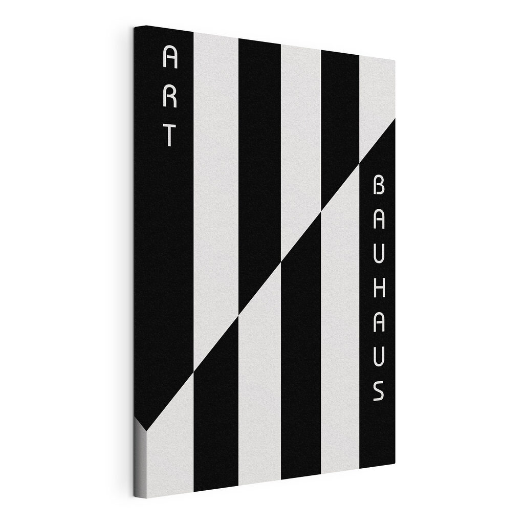 Zwartwit door een diagonaal, gespannen canvas met doorlopende rand