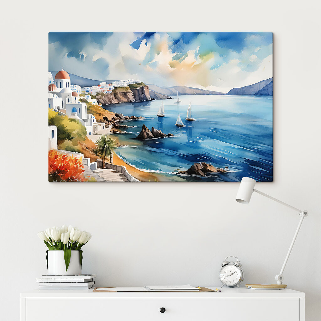 Zeilen onder witte klifhuizen — interieur 2