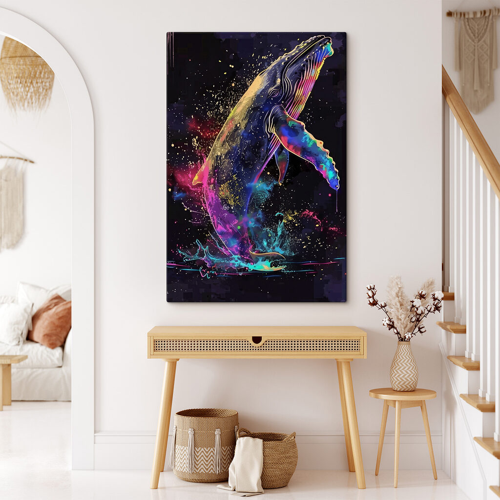 Walvis springt door kleur — interieur 1