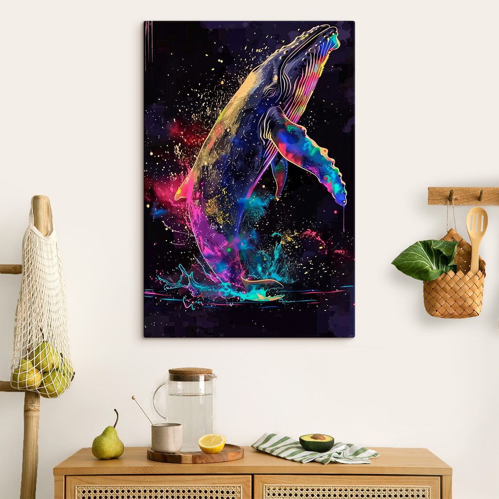 Walvis springt door kleur — interieur 3