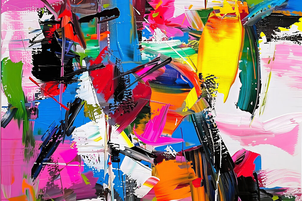 Krachtige streken in neonkleuren — volledig ontwerp