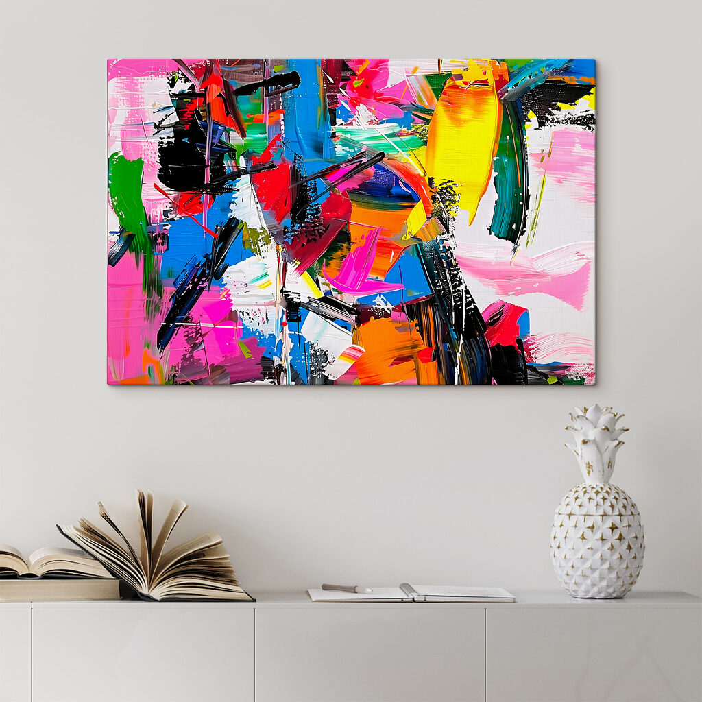 Krachtige streken in neonkleuren — interieur 1