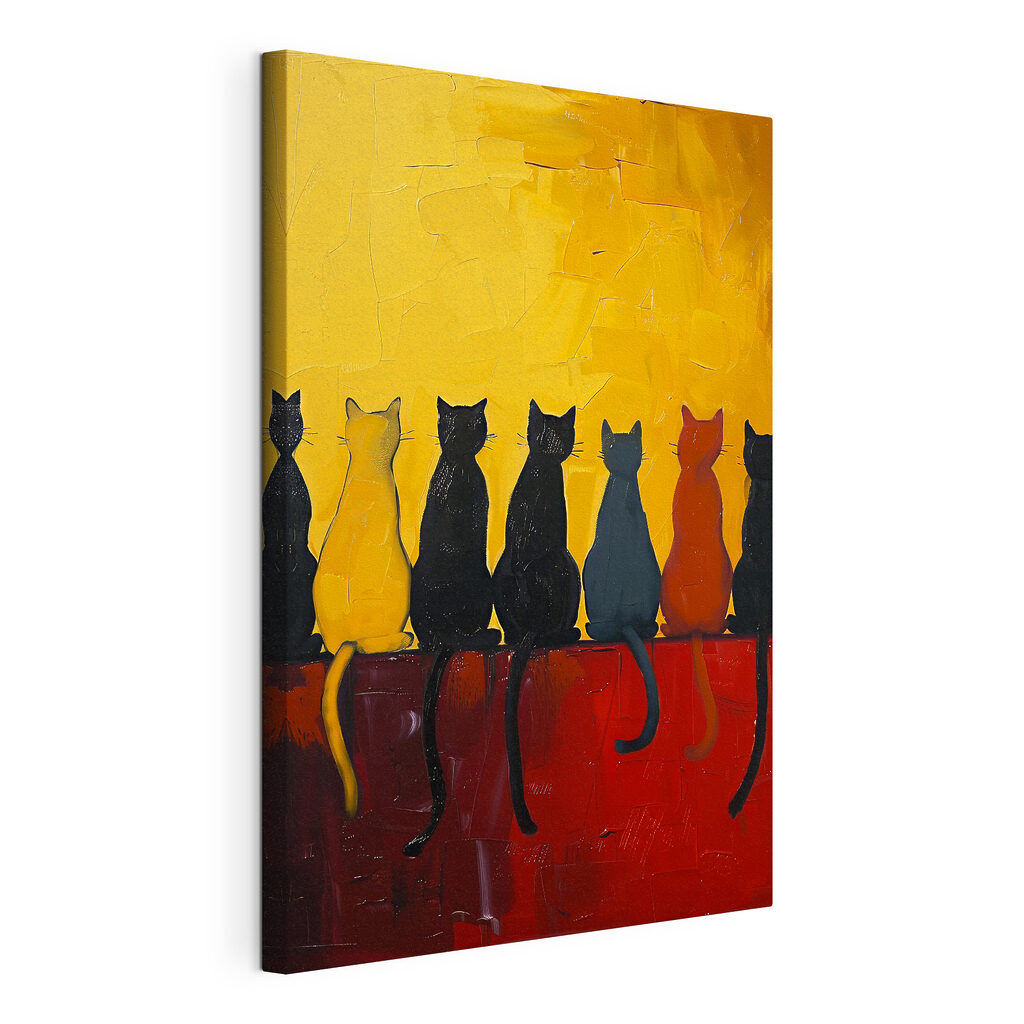 Kattenstaarten langs rode muur — productweergave