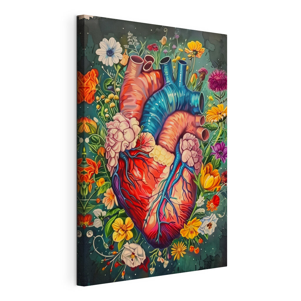 Een hart tussen tuinbloemen — productweergave