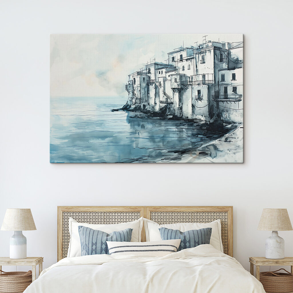 Bleke huizen langs water — interieur 1