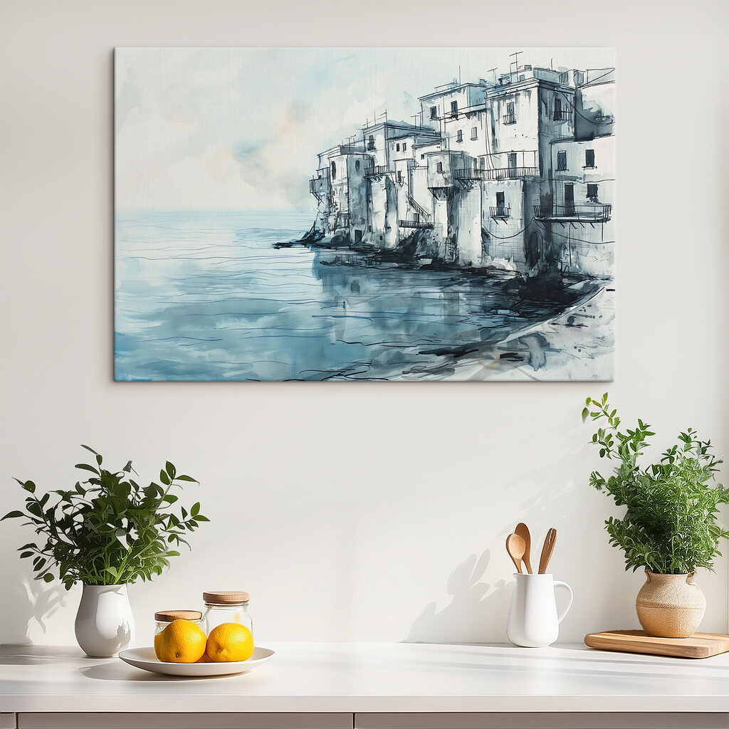 Bleke huizen langs water — interieur 2