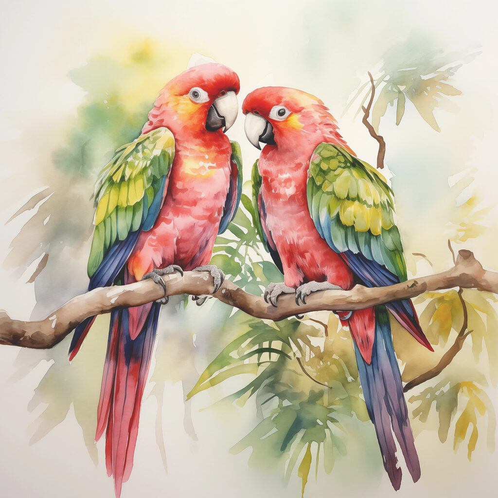 Twee vogels op een tak — volledig ontwerp