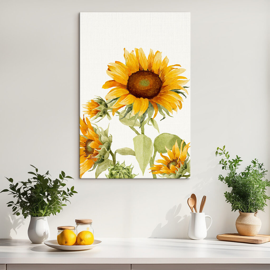 Zonnebloem reikt naar boven — interieur 1