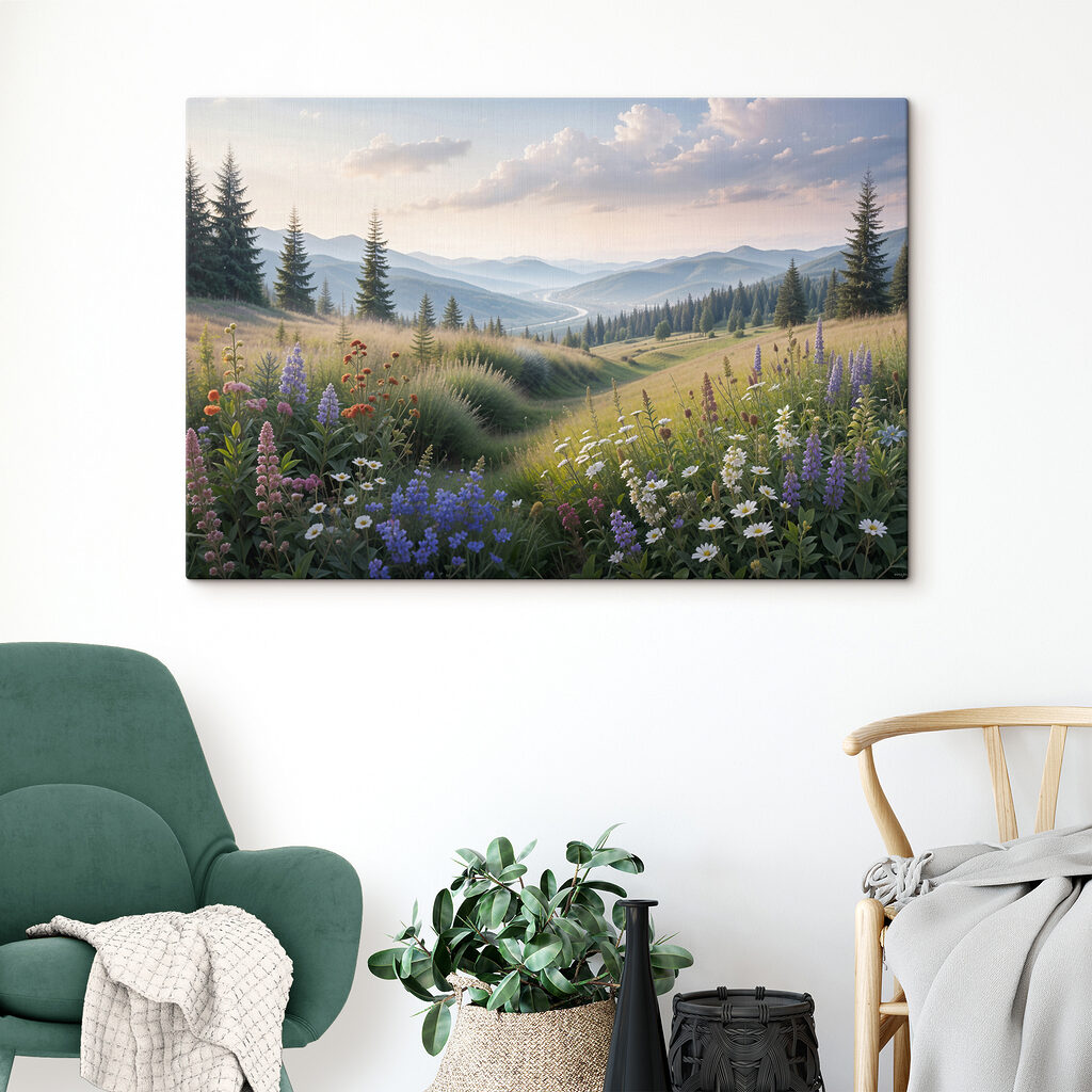 Bloemenpad door groene heuvels — interieur 2