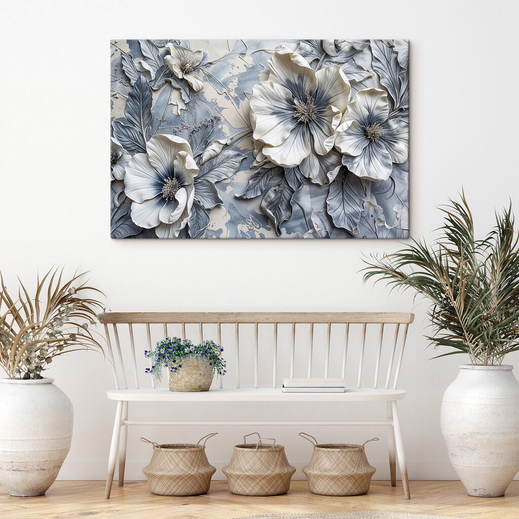 Bloemen in koele grijstinten — interieur 2