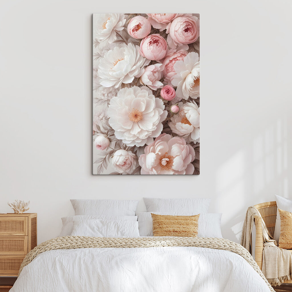 Roze rozetten tussen wit — interieur 2