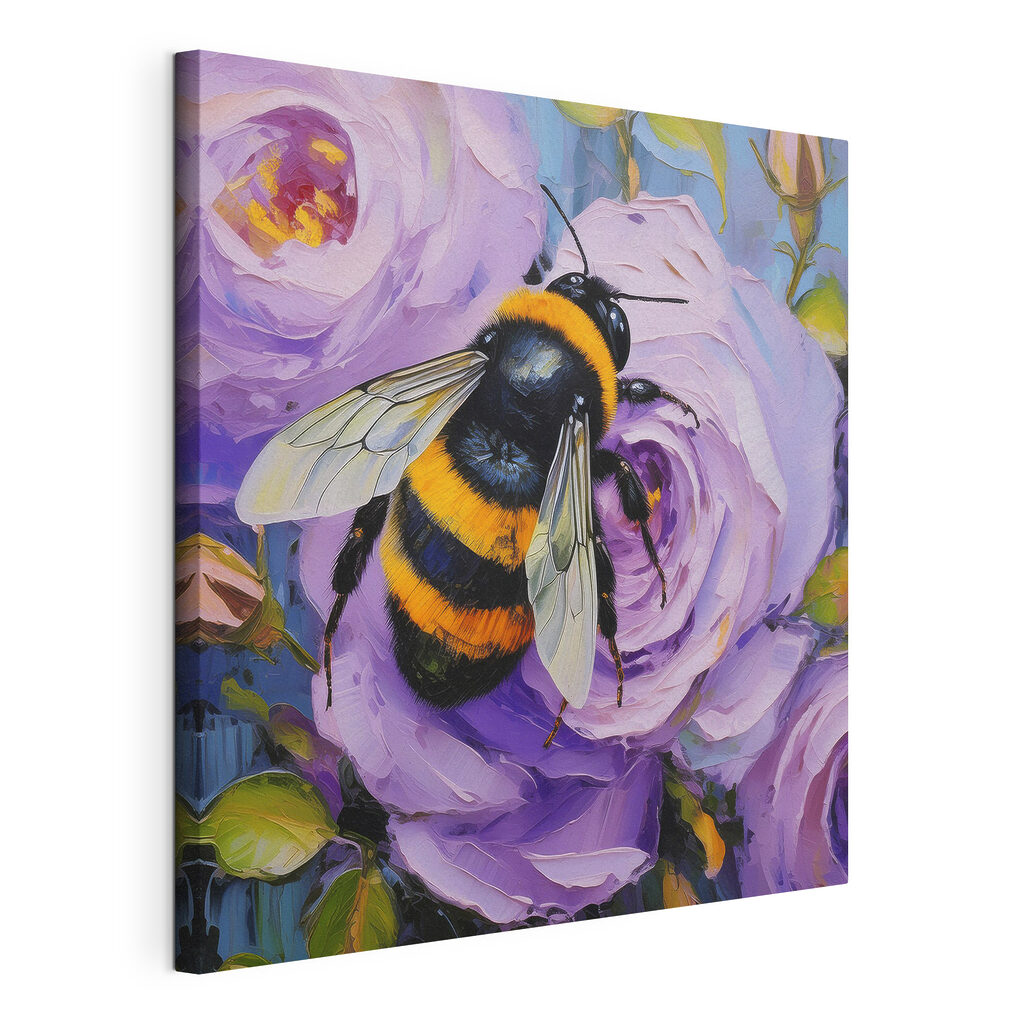 Hommel op paarse roos — productweergave